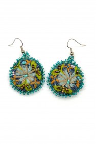 Denim Flower Earrings